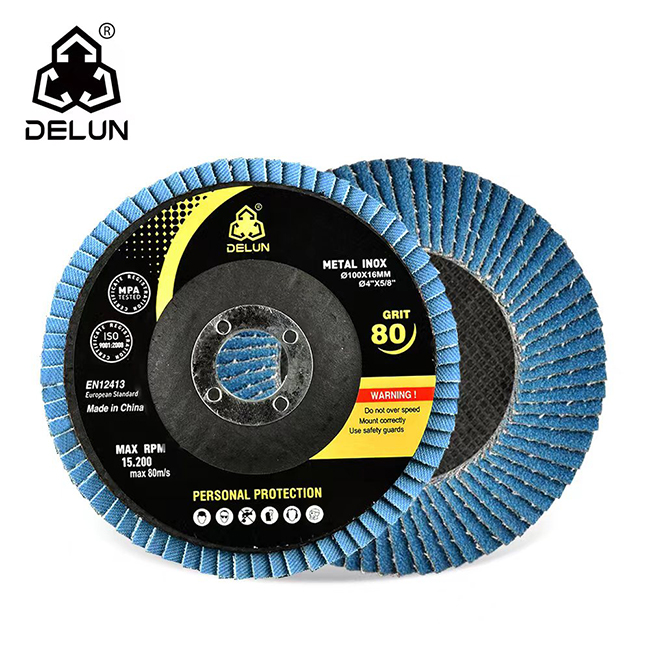 DELUN Long Duration Time Flap Disc 4 Inch Alumina Zirconia Flap Disc